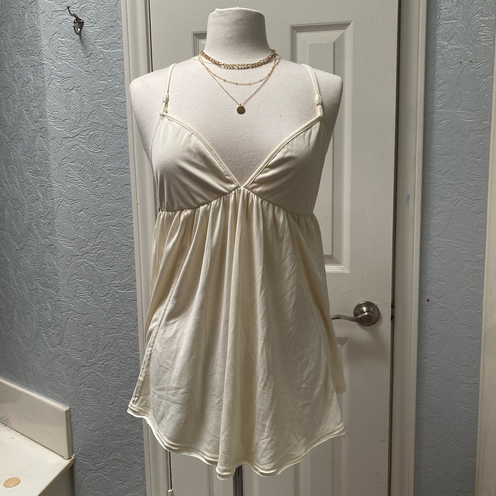 FreePeople Elegant Cream Spaghetti Strap Top
